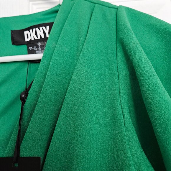 DKNY Faux wrap dress, High/Low, Apple green Size 4 New with tags - Picture 10 of 13
